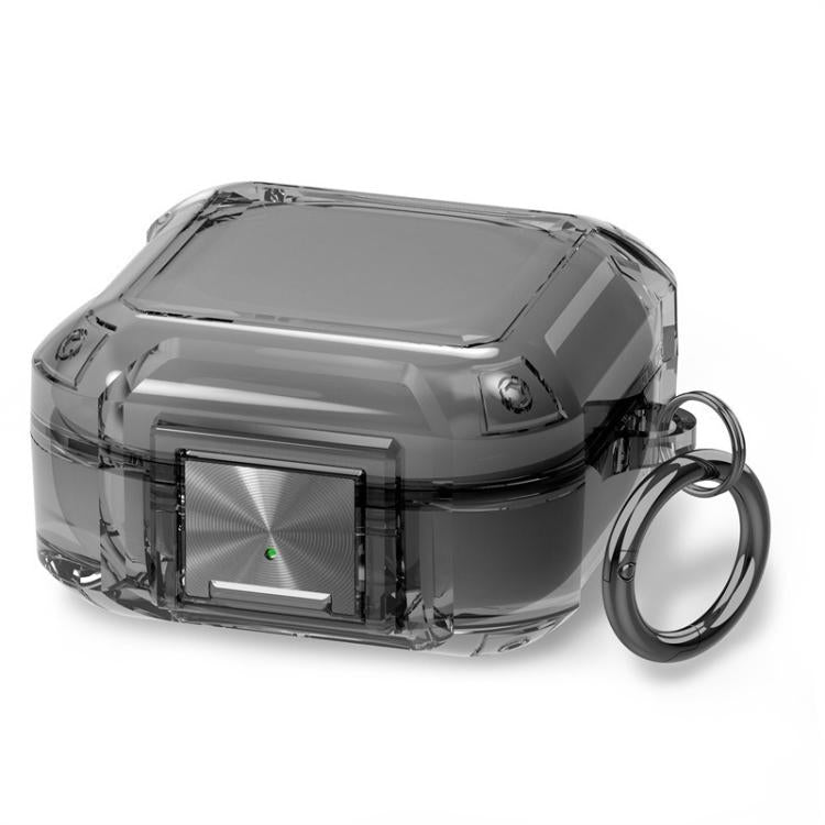 For Galaxy Buds Live / Pro / 2 / 2 Pro / FE Four Corner Air Bag Shockproof Metal Buckle Transparent Earphone Protective Case
