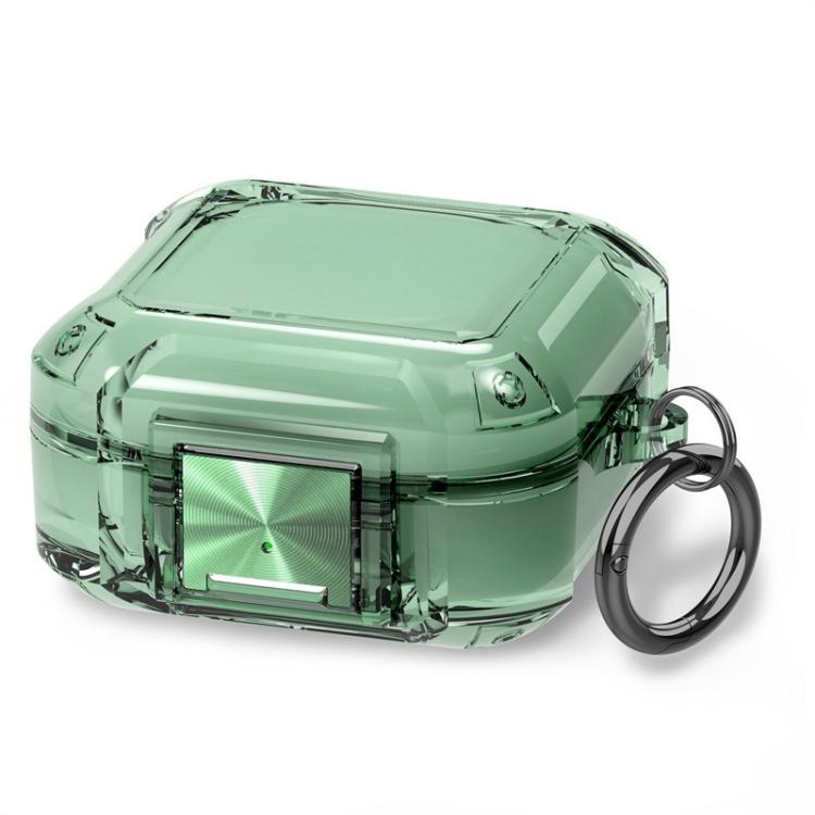 For Galaxy Buds Live / Pro / 2 / 2 Pro / FE Four Corner Air Bag Shockproof Metal Buckle Transparent Earphone Protective Case