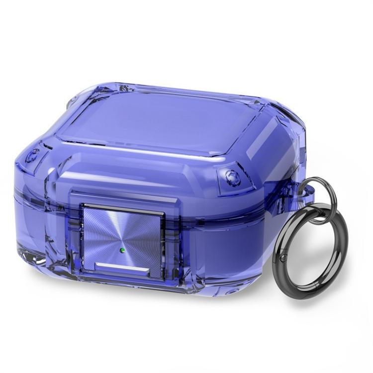 For Galaxy Buds Live / Pro / 2 / 2 Pro / FE Four Corner Air Bag Shockproof Metal Buckle Transparent Earphone Protective Case