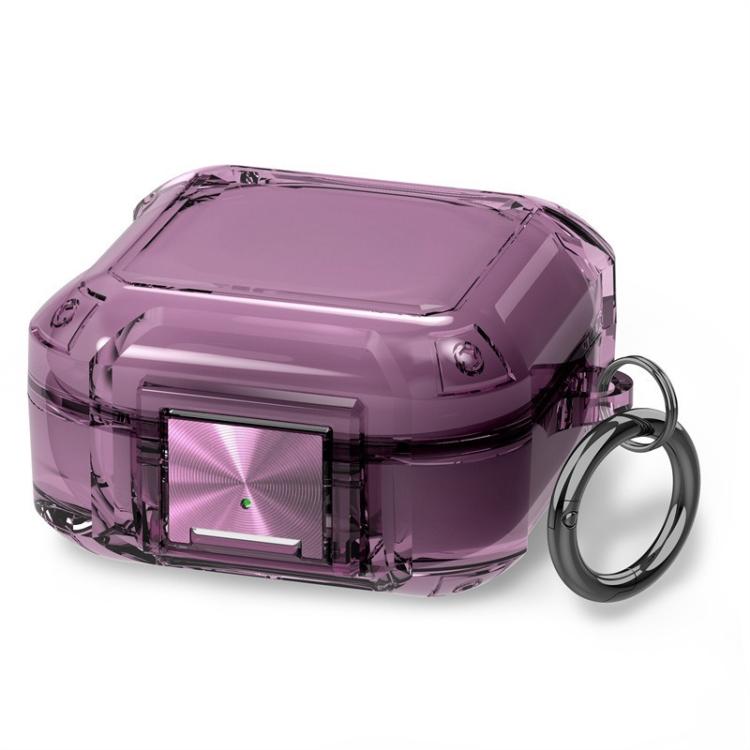 For Galaxy Buds Live / Pro / 2 / 2 Pro / FE Four Corner Air Bag Shockproof Metal Buckle Transparent Earphone Protective Case