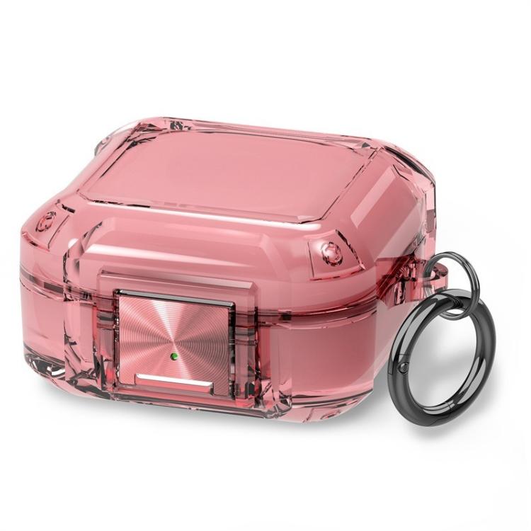 For Galaxy Buds Live / Pro / 2 / 2 Pro / FE Four Corner Air Bag Shockproof Metal Buckle Transparent Earphone Protective Case