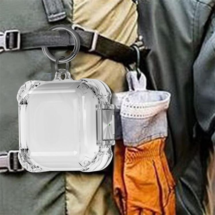 For Galaxy Buds Live / Pro / 2 / 2 Pro / FE Four Corner Air Bag Shockproof Metal Buckle Transparent Earphone Protective Case
