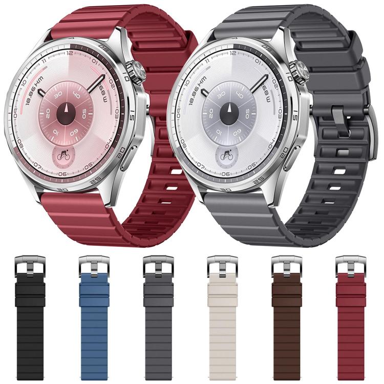 22mm Staircase Texture Solid Color Fluororubber Watch Band