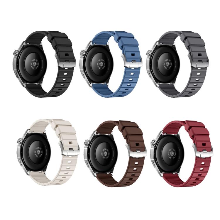 22mm Staircase Texture Solid Color Fluororubber Watch Band