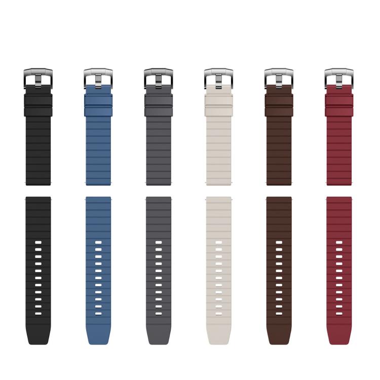 22mm Staircase Texture Solid Color Fluororubber Watch Band