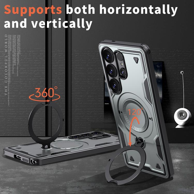 For Samsung Galaxy S26 Ultra 5G Kalebol PC Hybrid TPU Armor MagSafe Ring Holder Phone Case