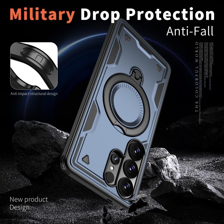 For Samsung Galaxy S26 Ultra 5G Kalebol PC Hybrid TPU Armor MagSafe Ring Holder Phone Case