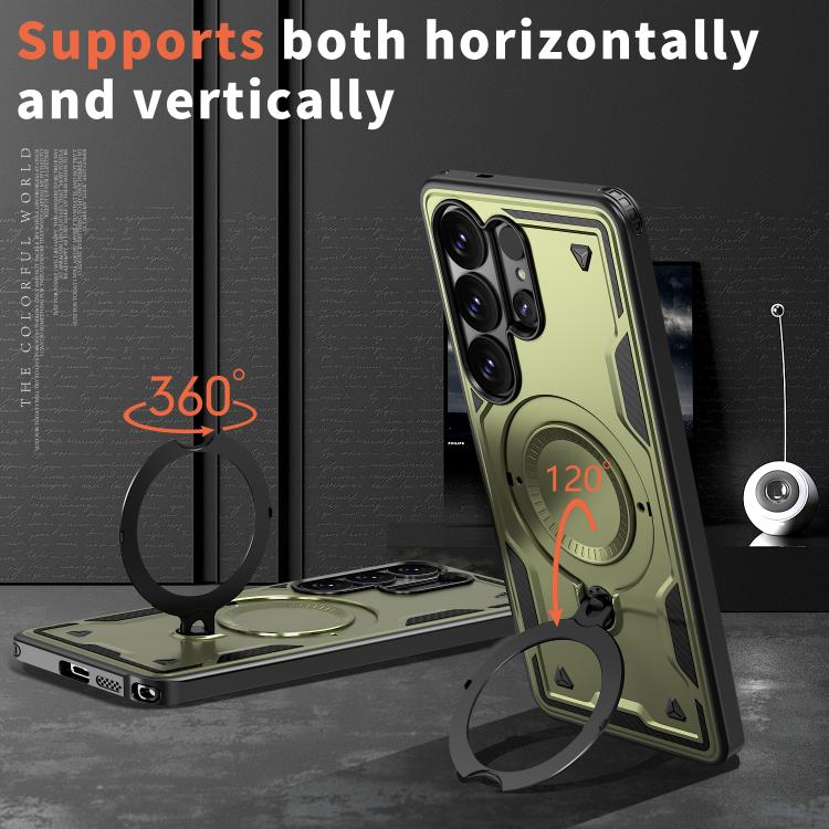 For Samsung Galaxy S26 Ultra 5G Kalebol PC Hybrid TPU Armor MagSafe Ring Holder Phone Case