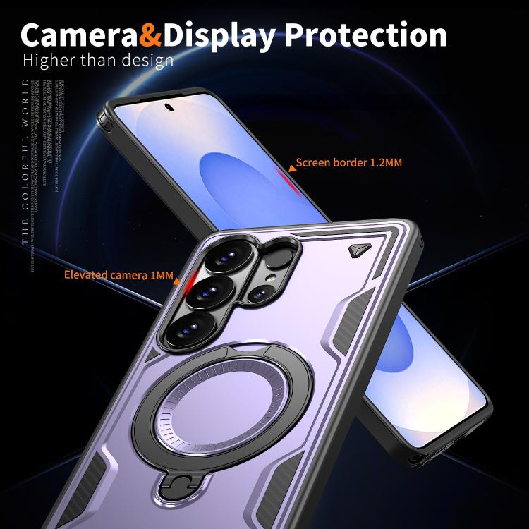 For Samsung Galaxy S26 Ultra 5G Kalebol PC Hybrid TPU Armor MagSafe Ring Holder Phone Case