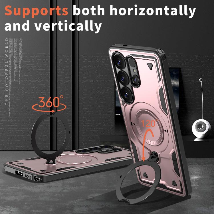 For Samsung Galaxy S26 Ultra 5G Kalebol PC Hybrid TPU Armor MagSafe Ring Holder Phone Case