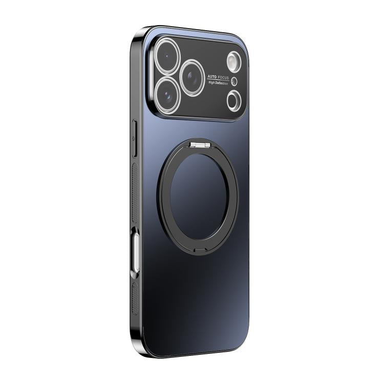 For iPhone 17 Pro 360 Degree Rotating Holder MagSafe Electroplated Phone Case with Lens Cover
