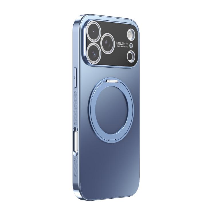 For iPhone 17 Pro 360 Degree Rotating Holder MagSafe Electroplated Phone Case with Lens Cover
