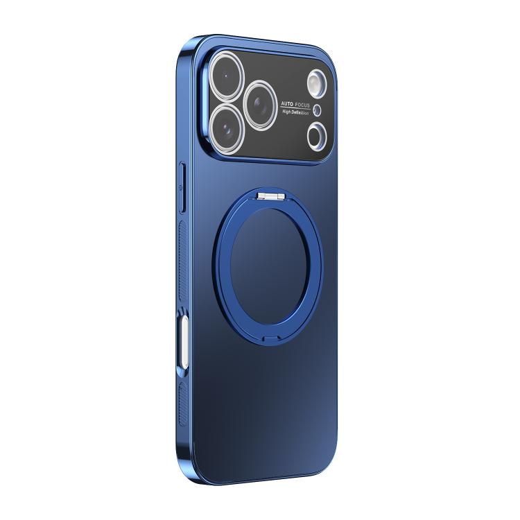 For iPhone 17 Pro 360 Degree Rotating Holder MagSafe Electroplated Phone Case with Lens Cover