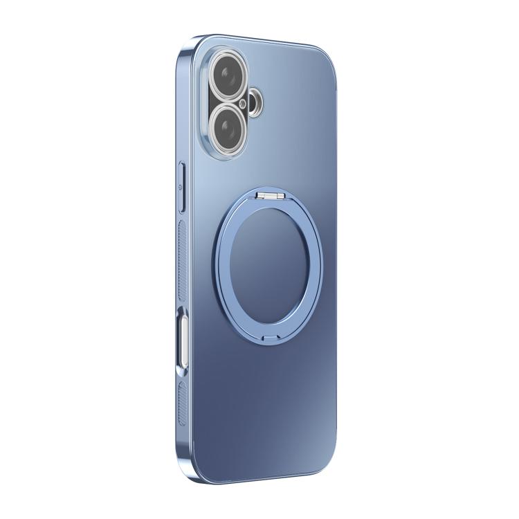 For iPhone 17 360 Degree Rotating Holder MagSafe Electroplated Phone Case with Lens Cover