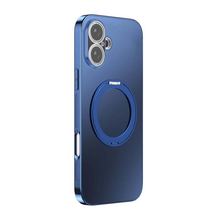 For iPhone 17 360 Degree Rotating Holder MagSafe Electroplated Phone Case with Lens Cover