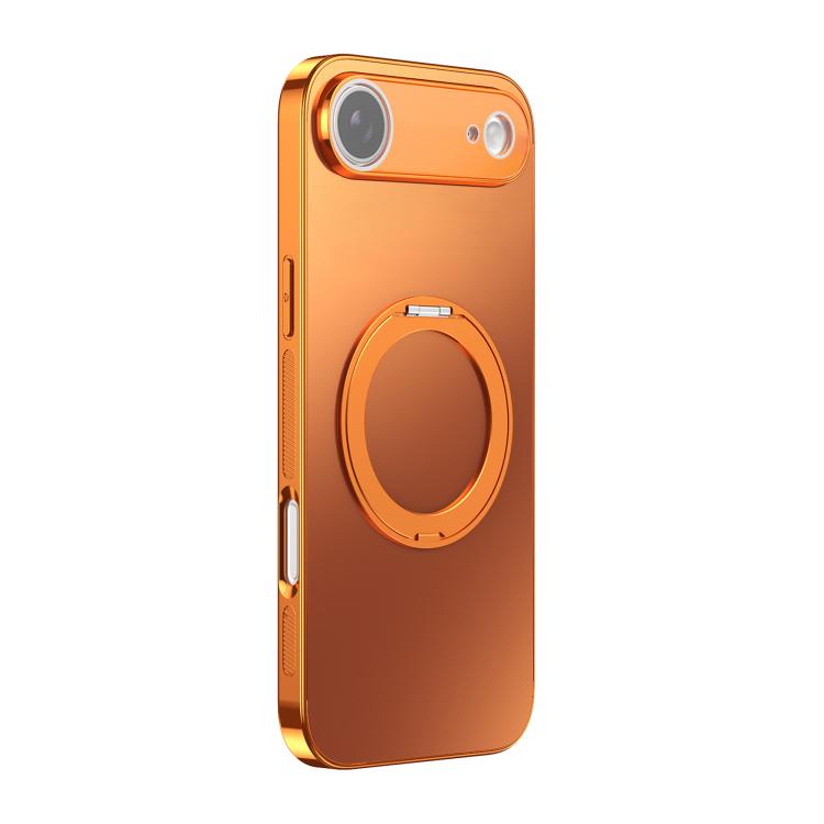 For iPhone Air 360 Degree Rotating Holder MagSafe Electroplated Phone Case with Lens Cover