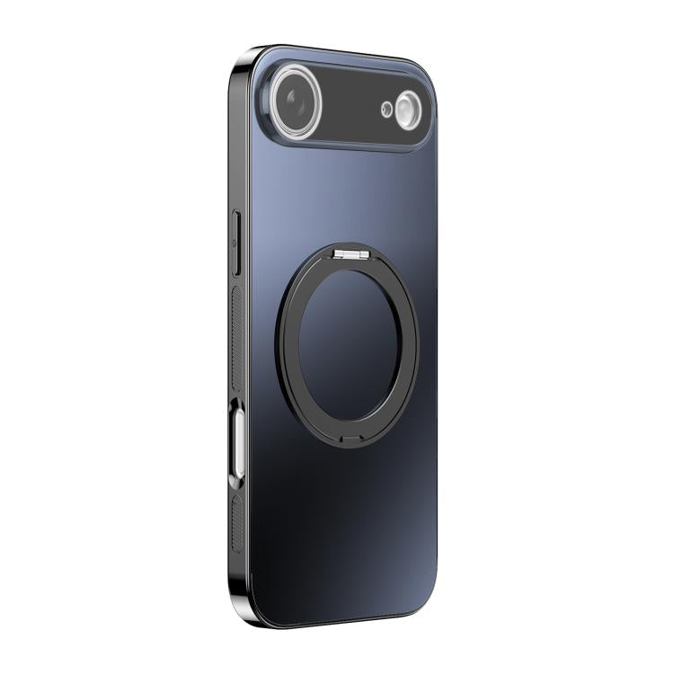 For iPhone Air 360 Degree Rotating Holder MagSafe Electroplated Phone Case with Lens Cover