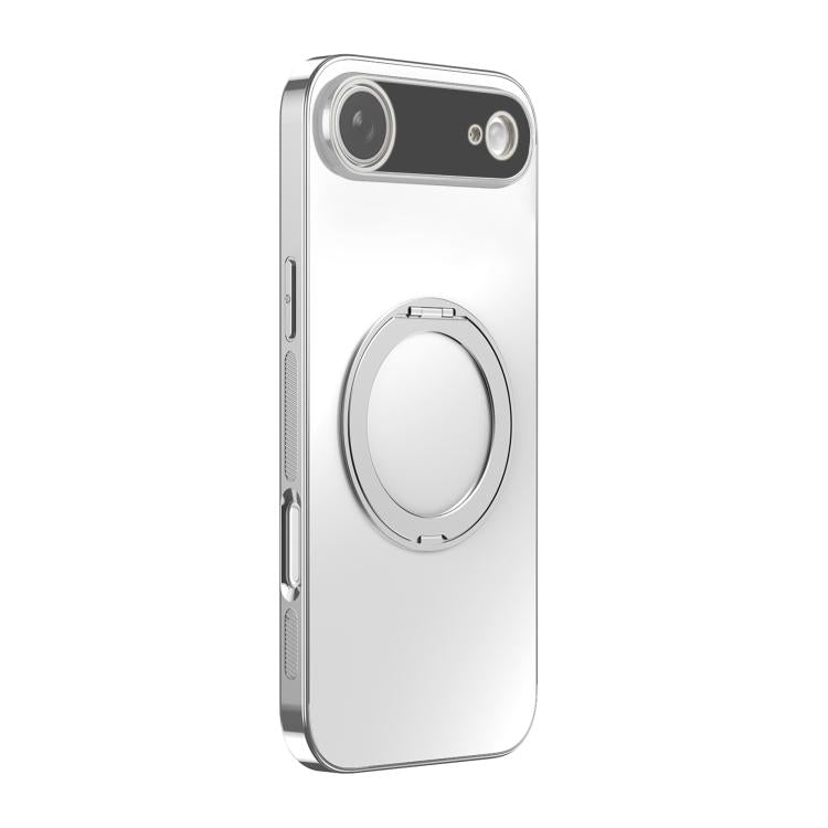 For iPhone Air 360 Degree Rotating Holder MagSafe Electroplated Phone Case with Lens Cover