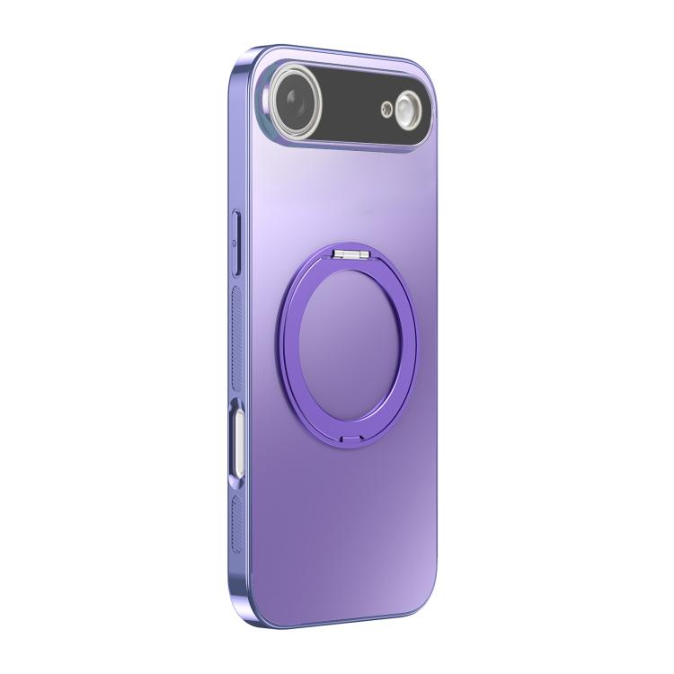 For iPhone Air 360 Degree Rotating Holder MagSafe Electroplated Phone Case with Lens Cover
