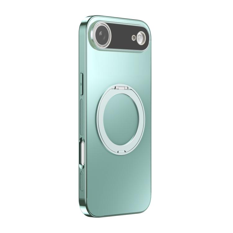 For iPhone Air 360 Degree Rotating Holder MagSafe Electroplated Phone Case with Lens Cover