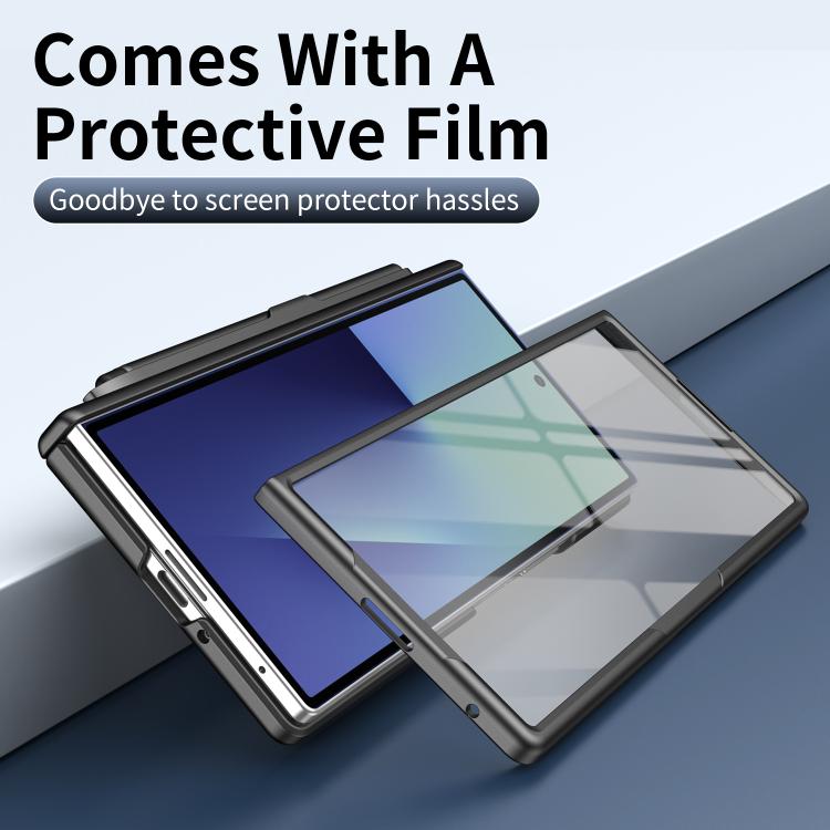For Samsung Galaxy Z Fold3 5G Blazing Flame Case-Film Integrated Shockproof Phone Case with Pen