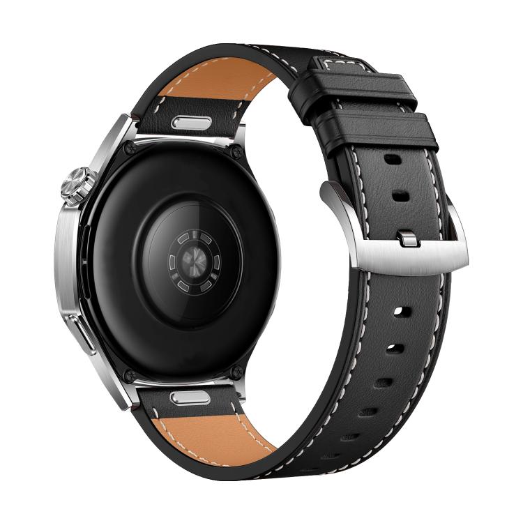 22mm Press Button Quick Release Silver Buckle Glossy Leather Watch Band