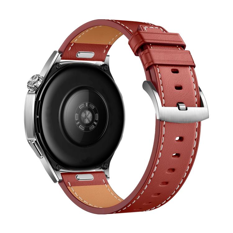 22mm Press Button Quick Release Silver Buckle Glossy Leather Watch Band