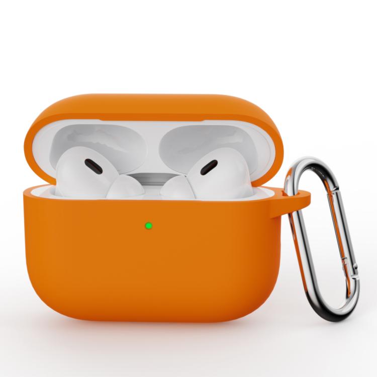 For AirPods Pro 3 Simple Solid Color Silicone Protective Cover with Hook
