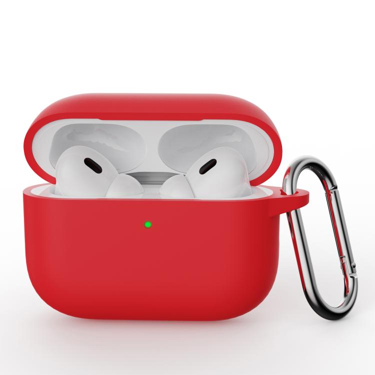 For AirPods Pro 3 Simple Solid Color Silicone Protective Cover with Hook