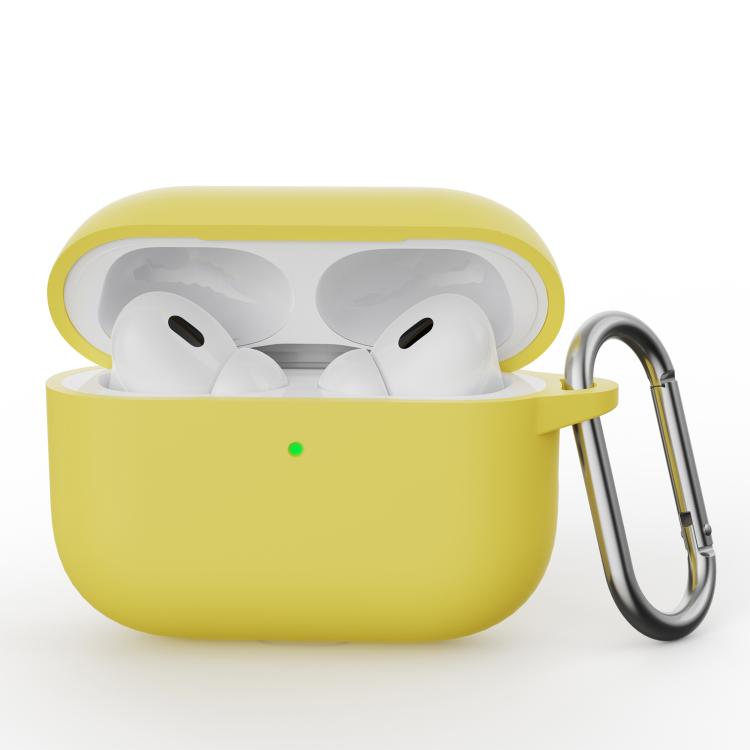 For AirPods Pro 3 Simple Solid Color Silicone Protective Cover with Hook