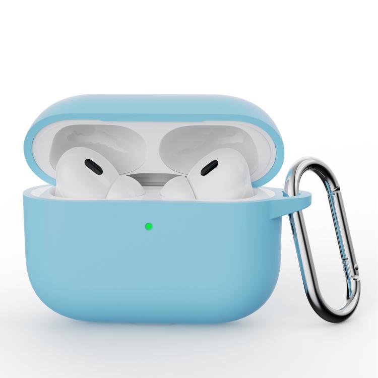 For AirPods Pro 3 Simple Solid Color Silicone Protective Cover with Hook