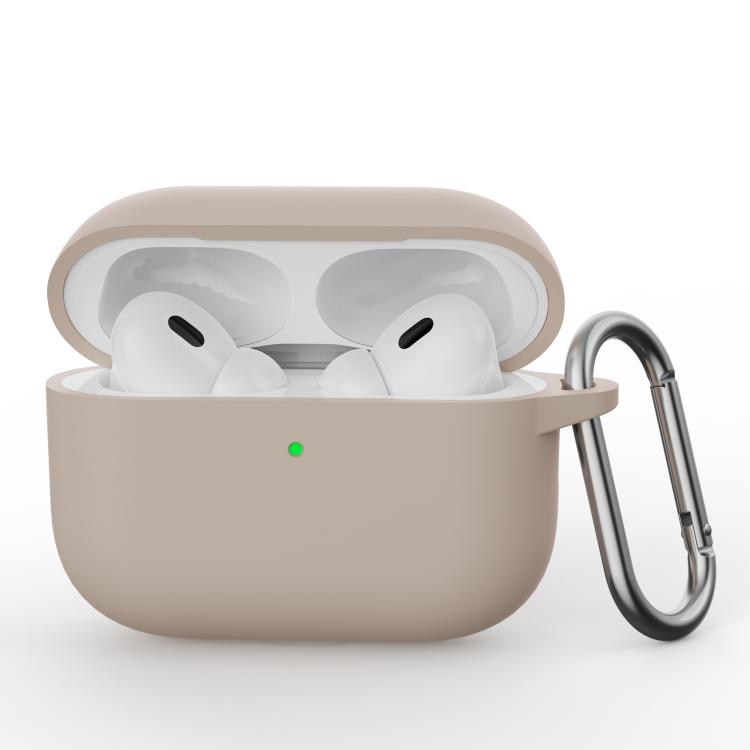 For AirPods Pro 3 Simple Solid Color Silicone Protective Cover with Hook