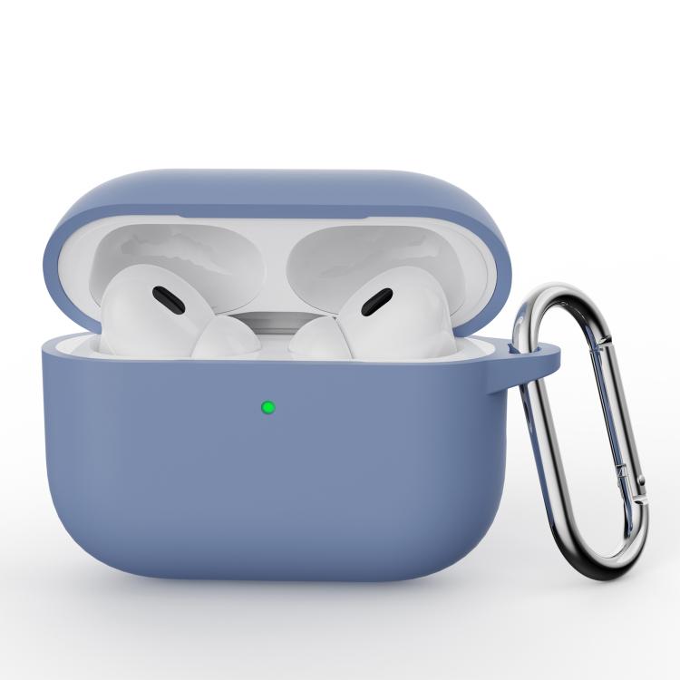 For AirPods Pro 3 Simple Solid Color Silicone Protective Cover with Hook