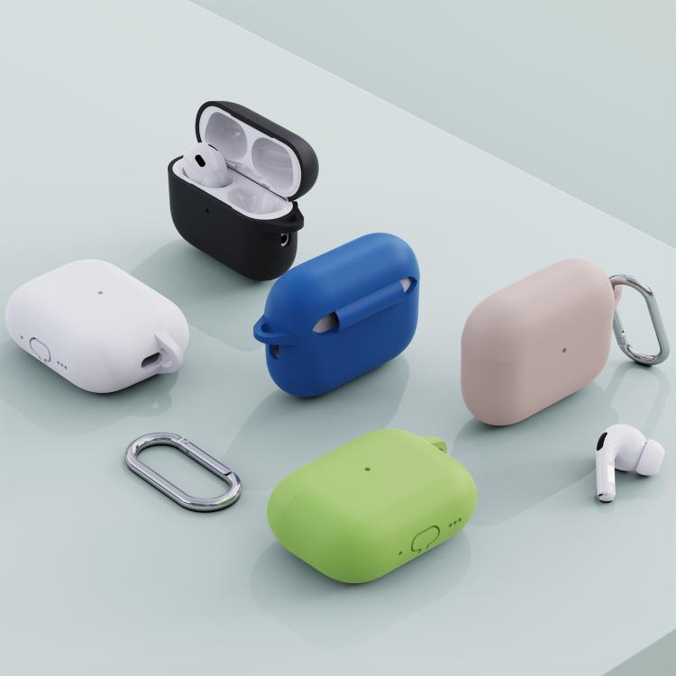 For AirPods Pro 3 Simple Solid Color Silicone Protective Cover with Hook