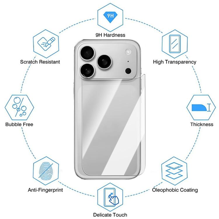 For iPhone Air Kalebol 9H Hardness Scratch-resistant HD Clear Back Protector Tempered Glass Film