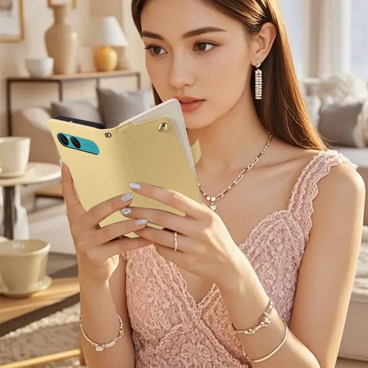 For Sony Xperia 10 VII Litchi Texture Wallet Mirror Leather Phone Case