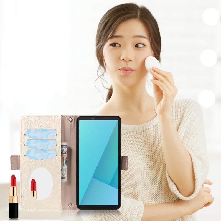 For Sony Xperia 10 VII Litchi Texture Wallet Mirror Leather Phone Case