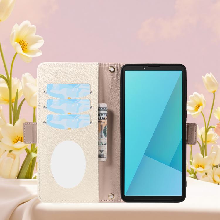 For Sony Xperia 10 VII Litchi Texture Wallet Mirror Leather Phone Case