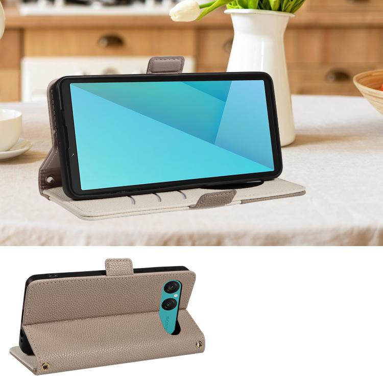 For Sony Xperia 10 VII Litchi Texture Wallet Mirror Leather Phone Case