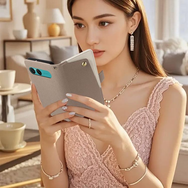For Sony Xperia 10 VII Litchi Texture Wallet Mirror Leather Phone Case