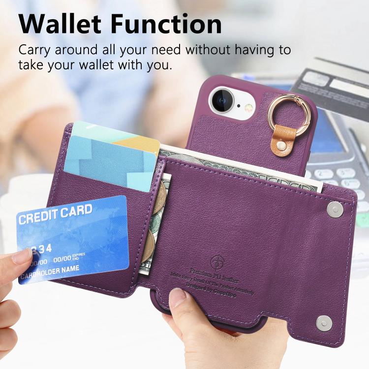 For iPhone 17e / 16e Dream Wallet D Buckle Leather Back Cover Phone Case
