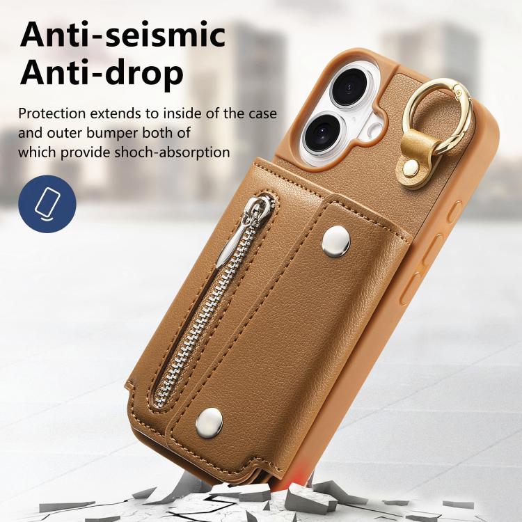 For iPhone 16 Dream Wallet D Buckle Leather Back Cover Phone Case
