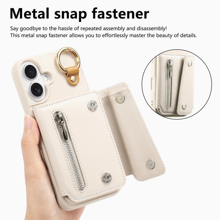 For iPhone 16 Dream Wallet D Buckle Leather Back Cover Phone Case