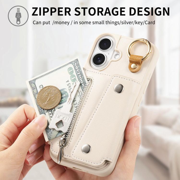 For iPhone 16 Dream Wallet D Buckle Leather Back Cover Phone Case