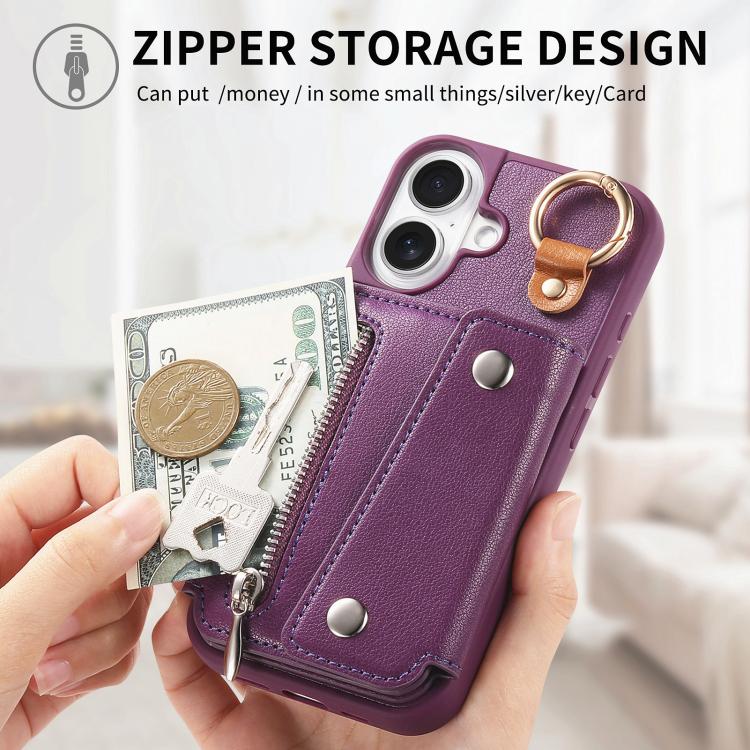 For iPhone 16 Dream Wallet D Buckle Leather Back Cover Phone Case