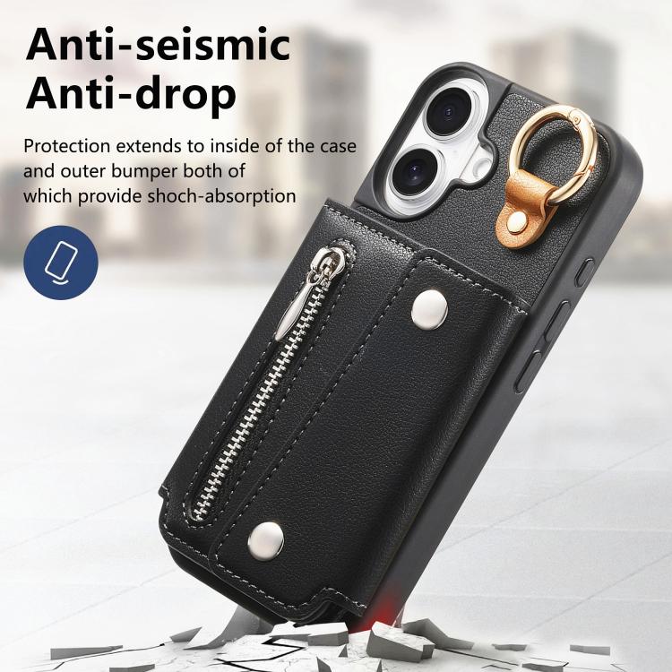 For iPhone 16 Dream Wallet D Buckle Leather Back Cover Phone Case
