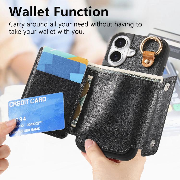 For iPhone 16 Dream Wallet D Buckle Leather Back Cover Phone Case