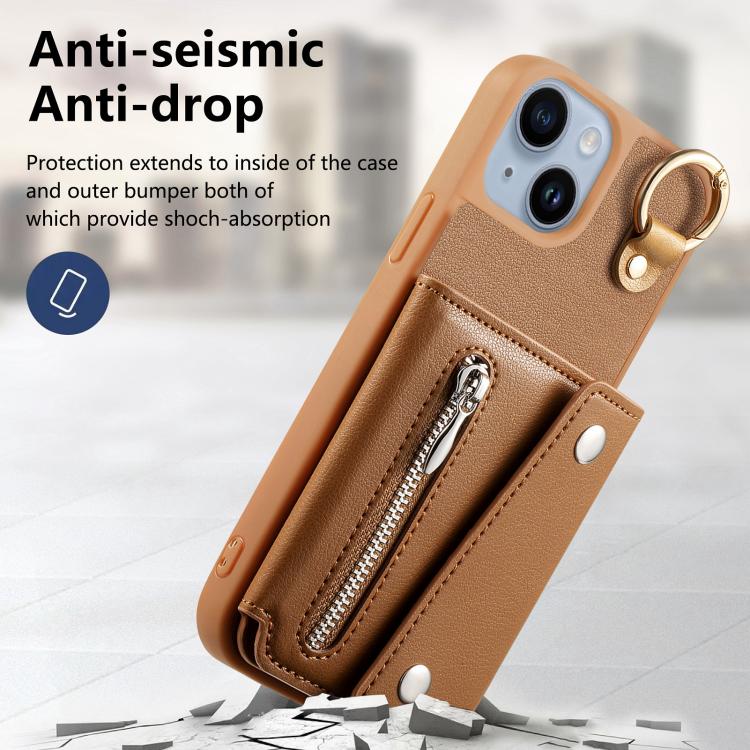 For iPhone 15 Dream Wallet D Buckle Leather Back Cover Phone Case