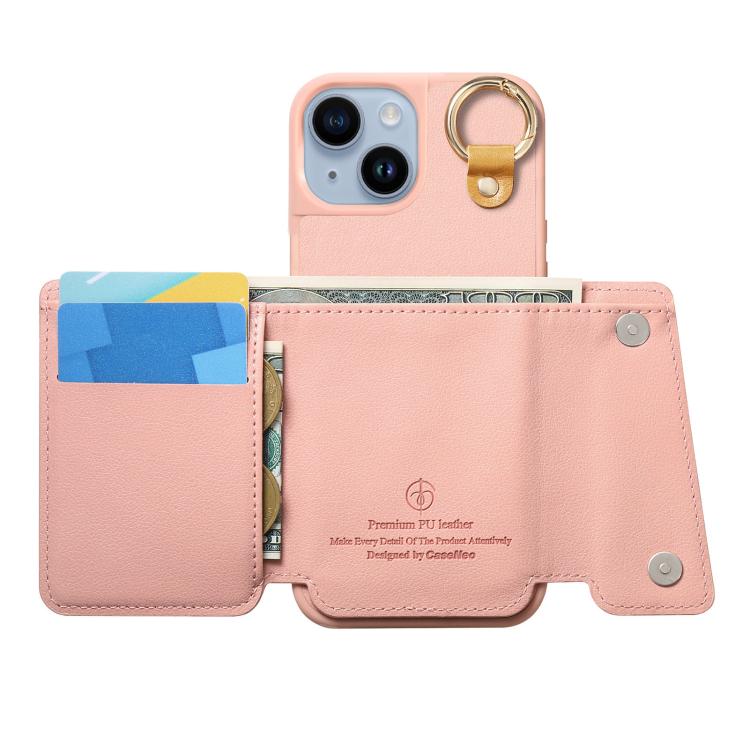For iPhone 15 Dream Wallet D Buckle Leather Back Cover Phone Case