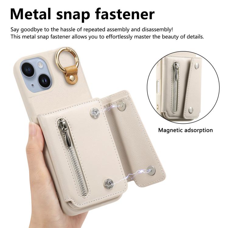 For iPhone 15 Dream Wallet D Buckle Leather Back Cover Phone Case
